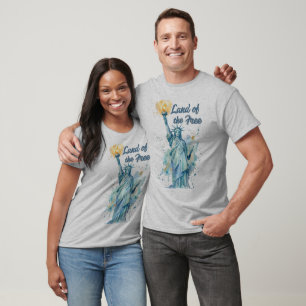 "Land of the Free - Watercolor Statue of Liberty P T-Shirt