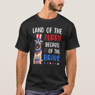 Land Of The Furry Pug 4th Of July Merica Usa Ameri T-Shirt