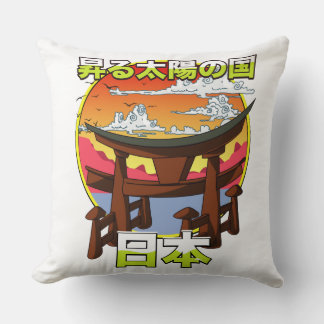 Land of the rising sun Japans Gate Torii Throw Pil Cushion