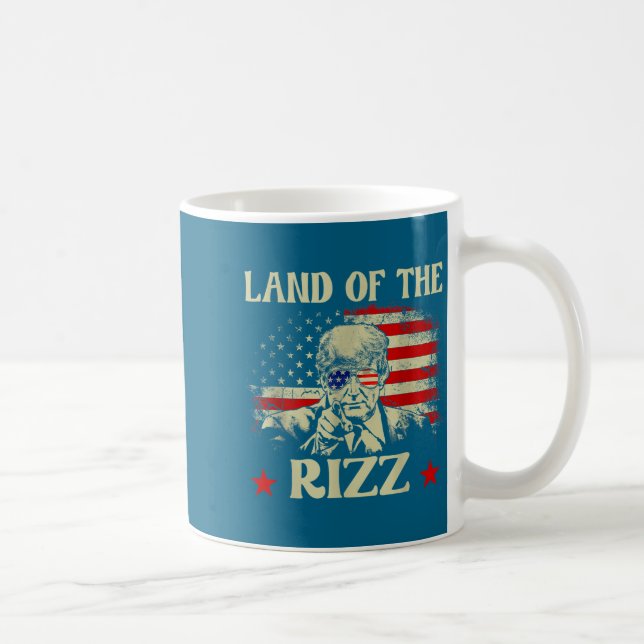 Land Of The Rizz Funny Patriotic Trump 4th Of July Coffee Mug (Right)