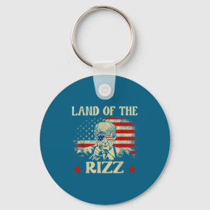 Land Of The Rizz Funny Patriotic Trump 4th Of July Key Ring