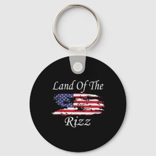 Land Of The Rizz Funny Patriotic Trump 4th Of July Key Ring