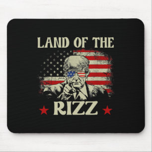 Land Of The Rizz Funny Patriotic Trump 4th Of July Mouse Mat