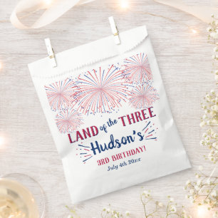 Land Of The Three! 4th Of July 3rd Birthday Party Favour Bags