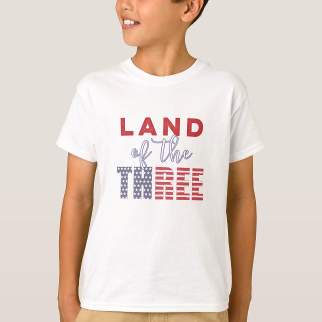 Land of the Three (Free) 3rd Birthday Party Outfit T-Shirt (Front)