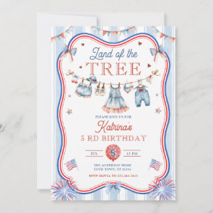 Land of the Three Girl 3rd Birthday Party Invitation