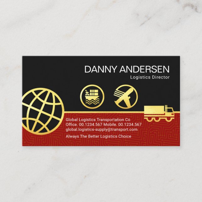 Land Sea Air WWW Global Logistics Connection Business Card (Front)