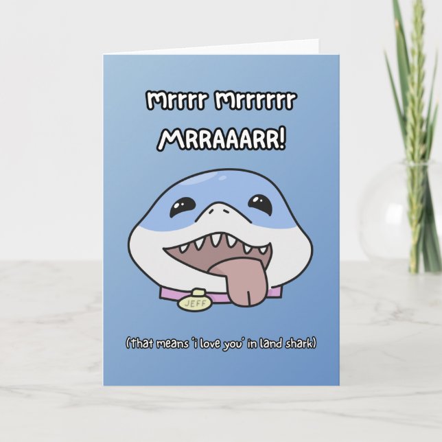 Land Shark Love Valentines Day Card (Front)