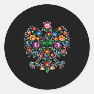 Land Suprt Lish Eagle Lish Folk Art Land Pride  Classic Round Sticker