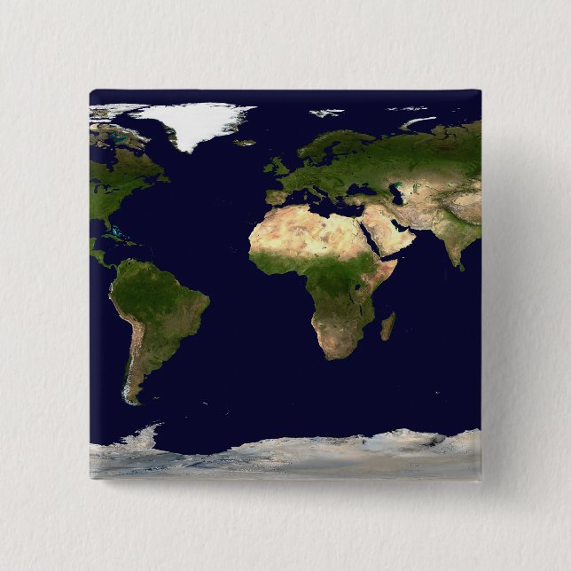 Land Surface, Shallow Water, and Shaded Topogra 15 Cm Square Badge (Front)