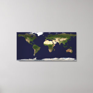 Land Surface, Shallow Water, and Shaded Topogra Canvas Print