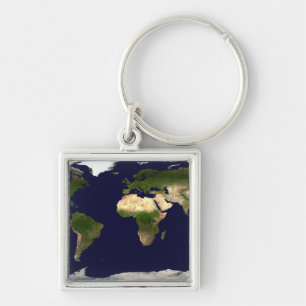 Land Surface, Shallow Water, and Shaded Topogra Key Ring
