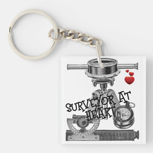 LAND SURVEYING LAND SURVEYOR GEOGRAPHICAL MEASURE  KEY RING (Front)