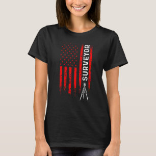 Land Surveying USA Flag Surveyor 1 T-Shirt