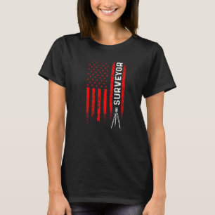 Land Surveying USA Flag Surveyor T-Shirt