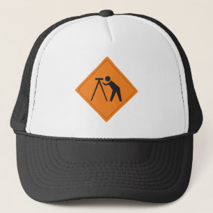 Land Surveyor at Work Sign on Hat