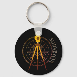 Land Surveyor Compass Key Ring