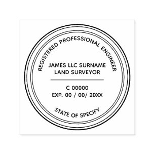Land Surveyor Engineer Professional round Self-inking Stamp