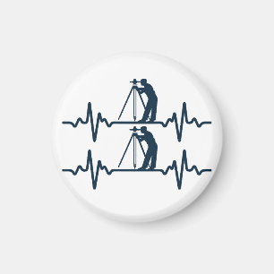 Land Surveyor Heartbeat Magnet