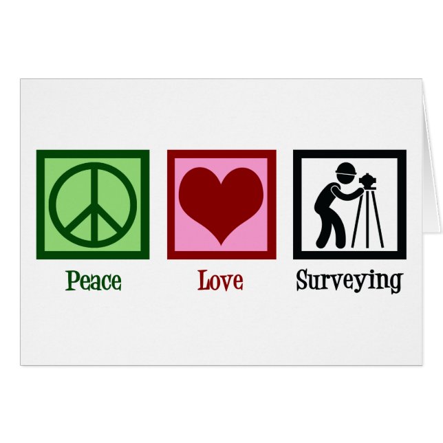 Land Surveyor Peace Love Surveying Company Card (Front Horizontal)