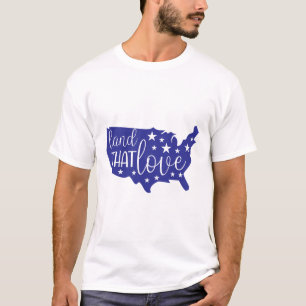 Land That I Love Patriotic USA Map Silhouette T-Shirt