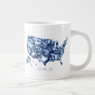 Land that I Love - United States Map Large Coffee Mug