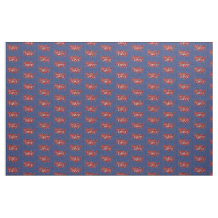 Land that I LOVE - US heart & flag Fabric
