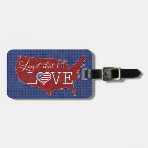 Land that I LOVE - US heart & flag Luggage Tag