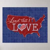 Land that I LOVE - US heart & flag