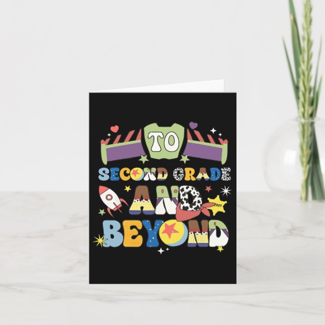 Land To Second Grade And Beyond First Day Of Schoo Card (Front)