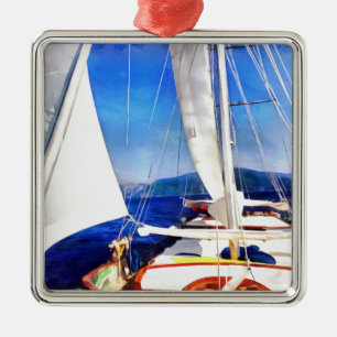 Land Was Created For Boats To Visit Sailing Art Metal Tree Decoration