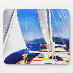 Land Was Created For Boats To Visit Sailing Art Mouse Mat