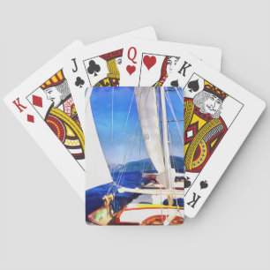 Land Was Created For Boats To Visit Sailing Art Playing Cards