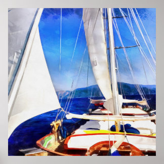 Land Was Created For Boats To Visit Sailing Art Poster