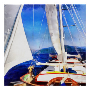 Land Was Created For Boats To Visit Sailing Art Poster