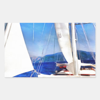 Land Was Created For Boats To Visit Sailing Art Rectangular Sticker