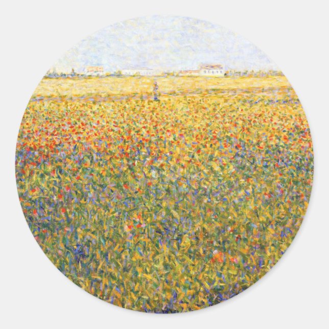 Landcape by Georges Seurat  Classic Round Sticker (Front)