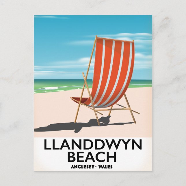 landdwyn Beach Anglesey Wales travel poster Postcard (Front)