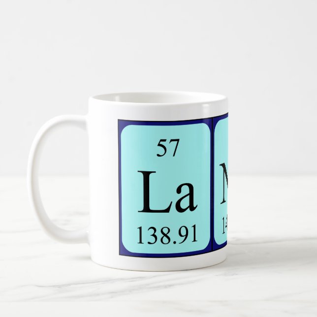 Lander periodic table name mug (Left)