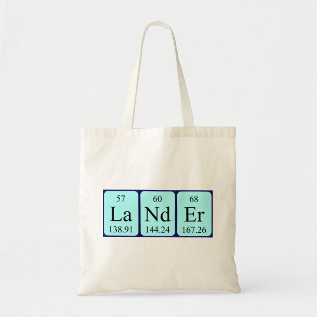 Lander periodic table name tote bag (Front)