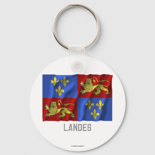 Landes waving flag with name key ring