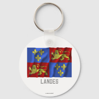 Landes waving flag with name key ring