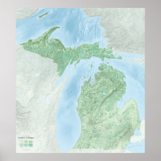 Landforms of Michigan Poster