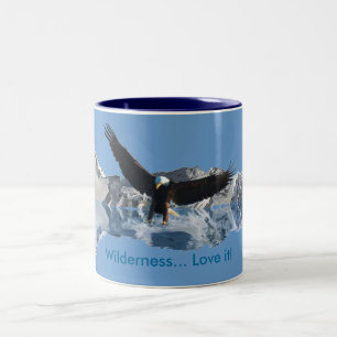 Landing Bald Eagle Wildlife-supporter Drinkware Two-Tone Coffee Mug
