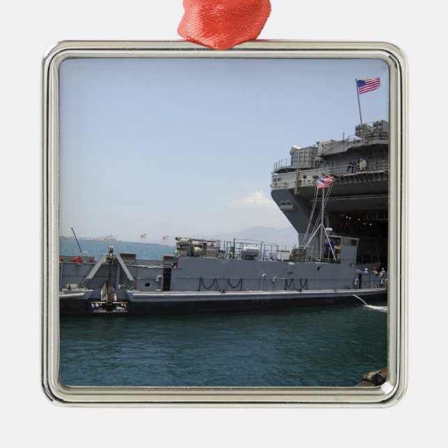 Landing Craft Utility moving into position Metal Tree Decoration (Front)