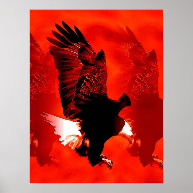 Landing Eagle Poster Print - Red Eagle Posters (Front)