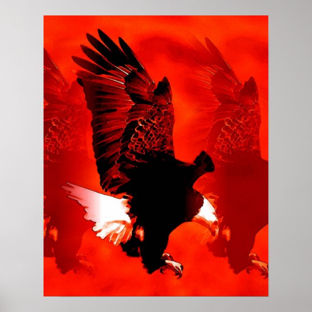 Landing Eagle Poster Print - Red Eagle Posters (Front)