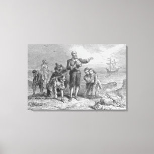 Landing of the Pilgrims, 1620 Canvas Print