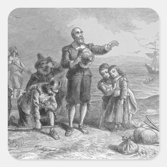 Landing of the Pilgrims, 1620 Square Sticker (Front)