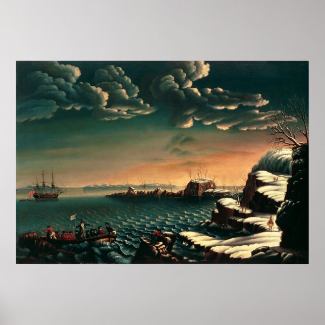 Landing of the Pilgrims by Michele Felice Corne Poster (Front)